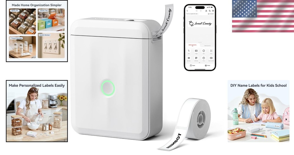 D110 Mini Label Maker: 203 DPI Bluetooth Thermal Printer for Effortless Labeling