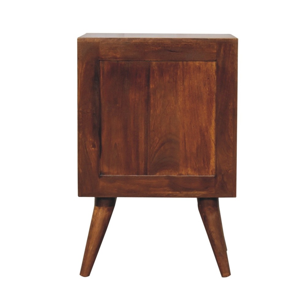 Solid wood Quad Nightstand, 2-Drawers, Dark Brown,elegant nightstand table