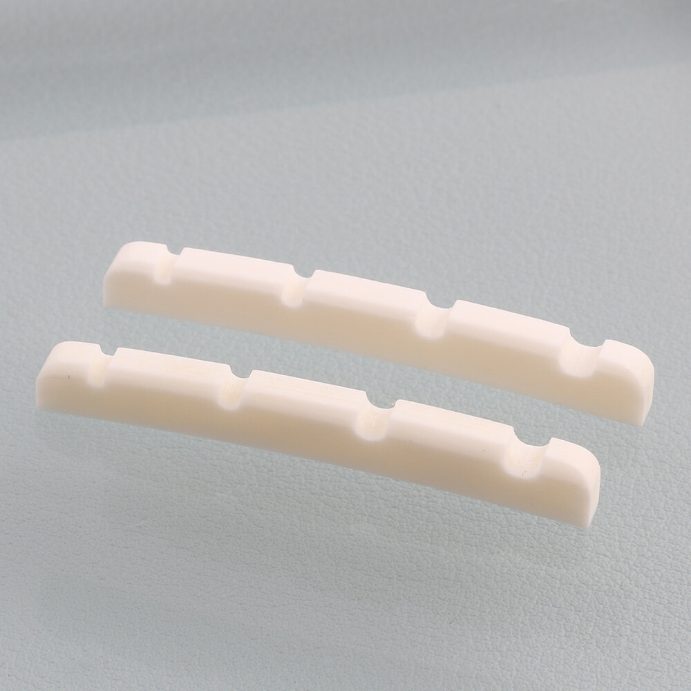 2PCS 4 String Bone Electric Bass Slotted Nut 42mm Curved Bottom