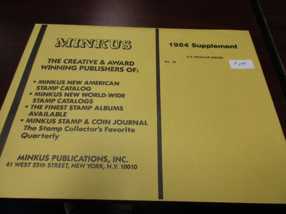 "MINKUS" 1984 SUPPLEMENT U.S. REGULAR ISSUES  #30  W/FREE SHIPPING!!!