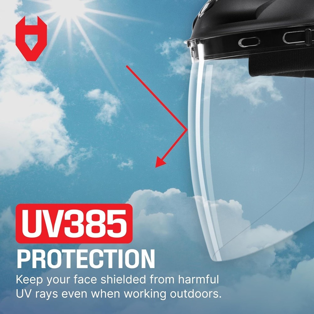 Clear Safety Face Shield for Work, Impact-Resistant, Adjustable