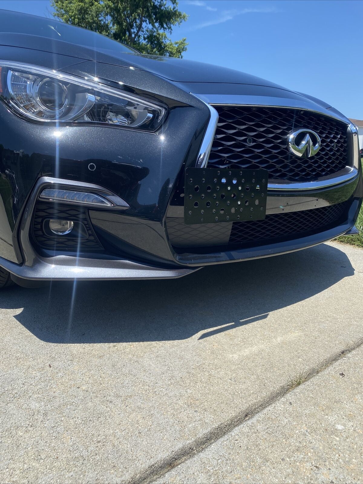 Bumper Tow Hook License Plate Mount Bracket Kit For INFINITI Q50 2014-2024 New