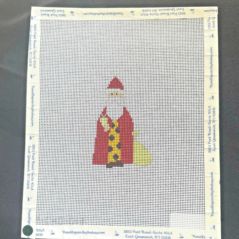 Circle Santa Needlepoint Canvas - Pippin Studio - 13 mesh