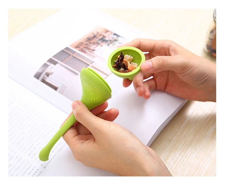 2 Pack Cute Tea Infuser Turquoise Long Handle Steeper Diffuser Silicone New US