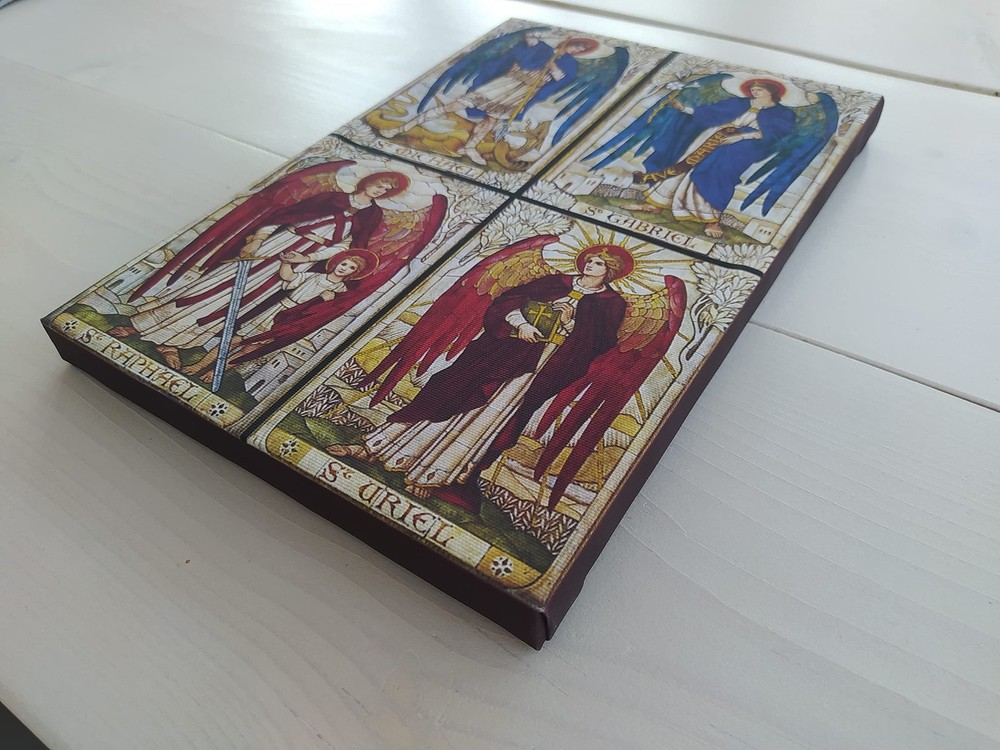 The Four Archangels Uriel, Gabriel, Raphael, and Michael Catholic Gallery Wra...