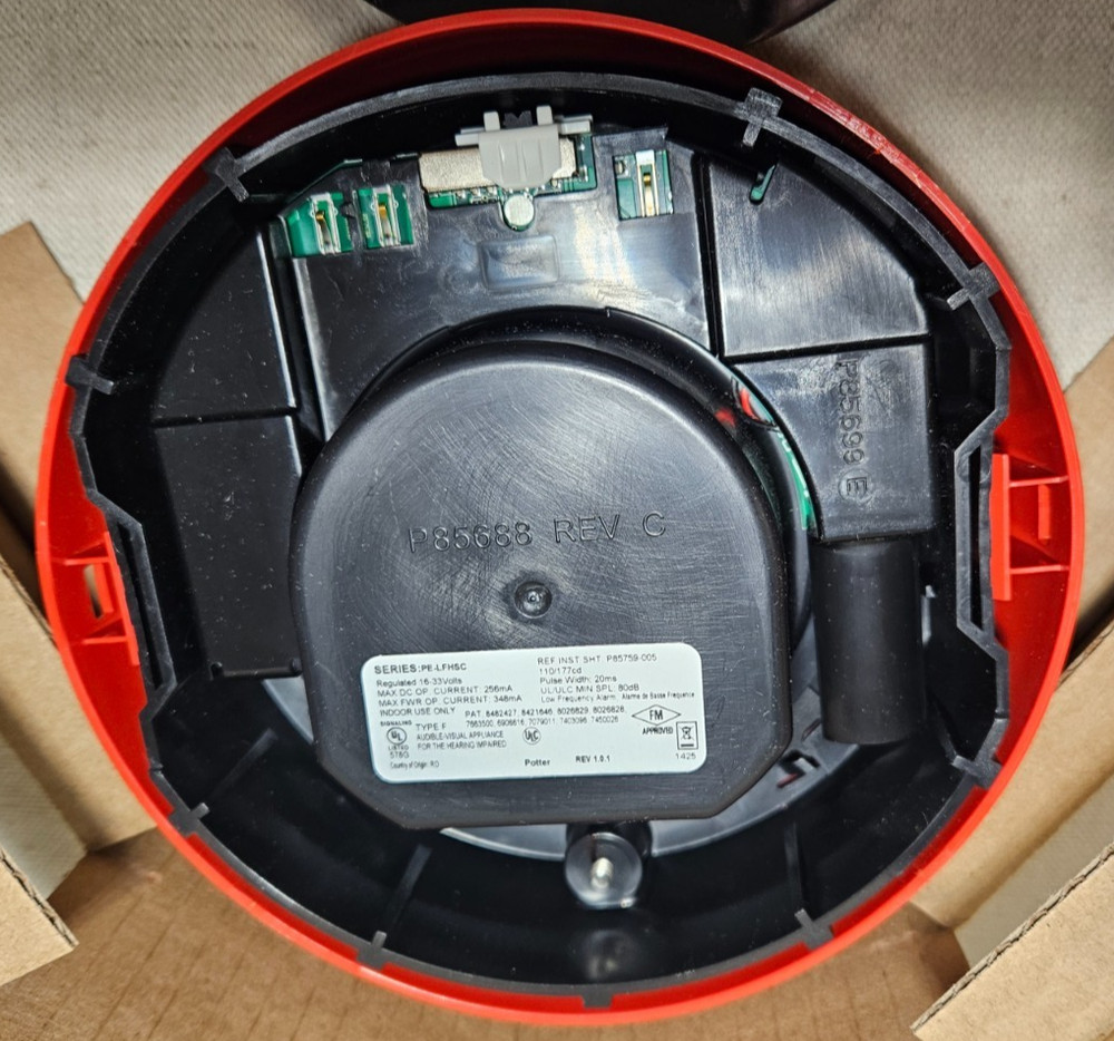 Potter PE-LFHSRC Red Ceiling Sounder Strobe