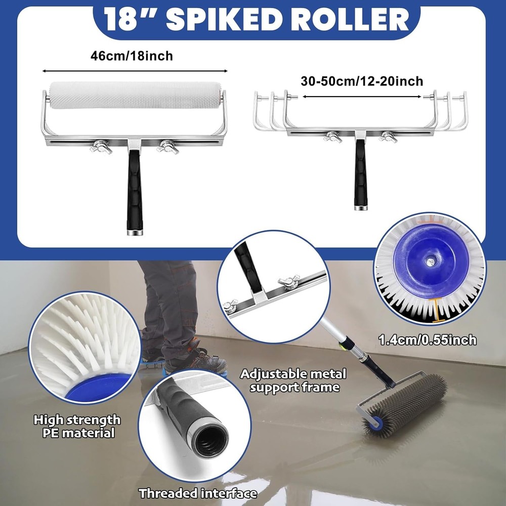 Self-Levelling Cement Tool Kit, Epoxy Floor Kit, Spike Roller for Self Leveling,