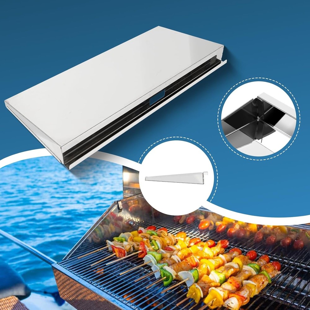 A10-902 Rectangular Grill Serving Shelf with Removable Cutting Board for 9"x18"