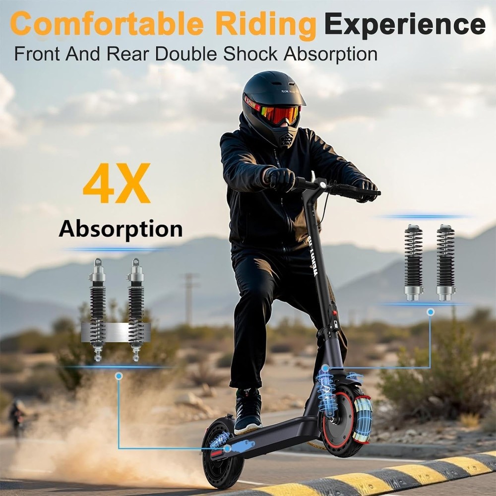 Electric Scooter, 10" Solid Tire, 500W Powerful Motor Folding E Scooter