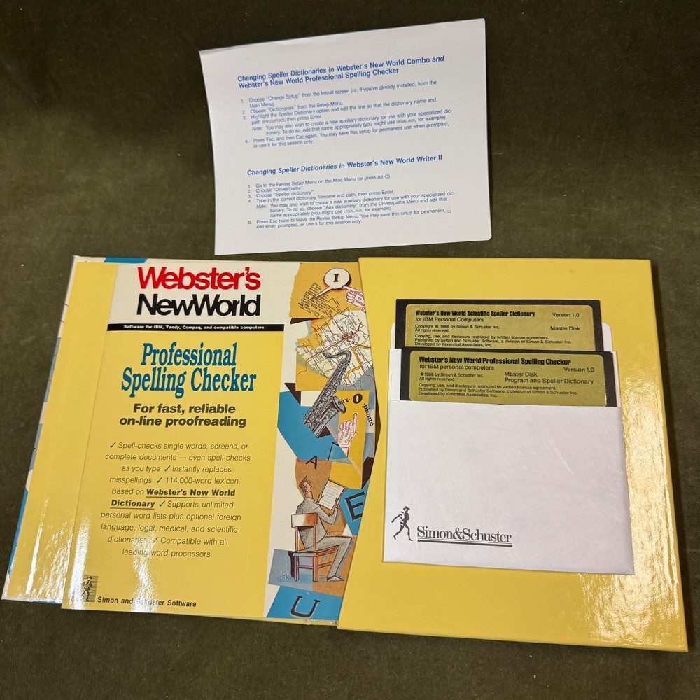 3 Websters New World Software for IBM PC 3.5" Disks