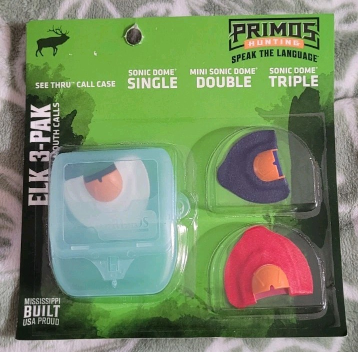 Primos Elk Hunt 3-Pack Mouth Calls Single Double Triple W/Case
