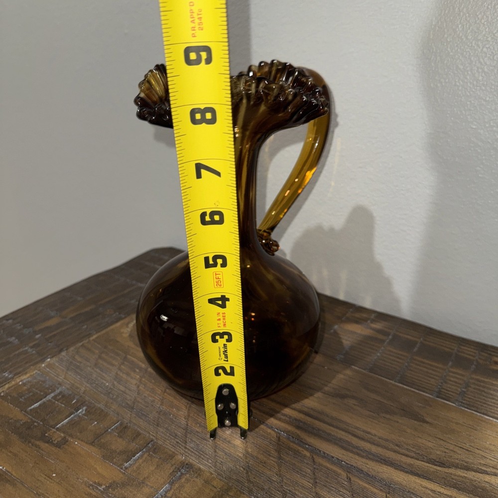 Tortoise Shell Glass Pitcher - 9" Tall - A33184