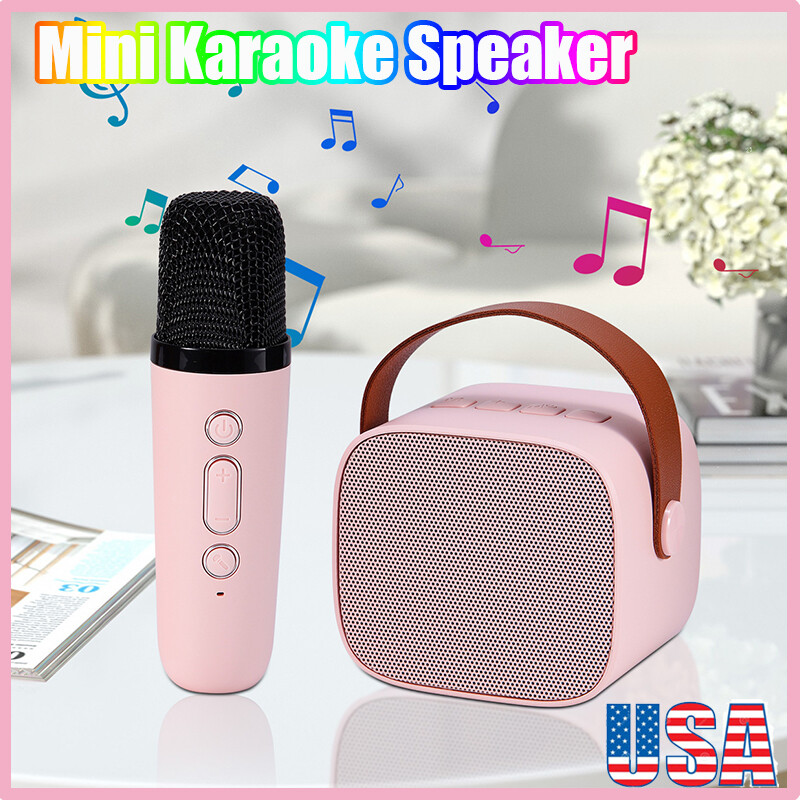Mini Karaoke Machine W/ Wireless Handheld Microphone Bluetooth Speaker for Kids