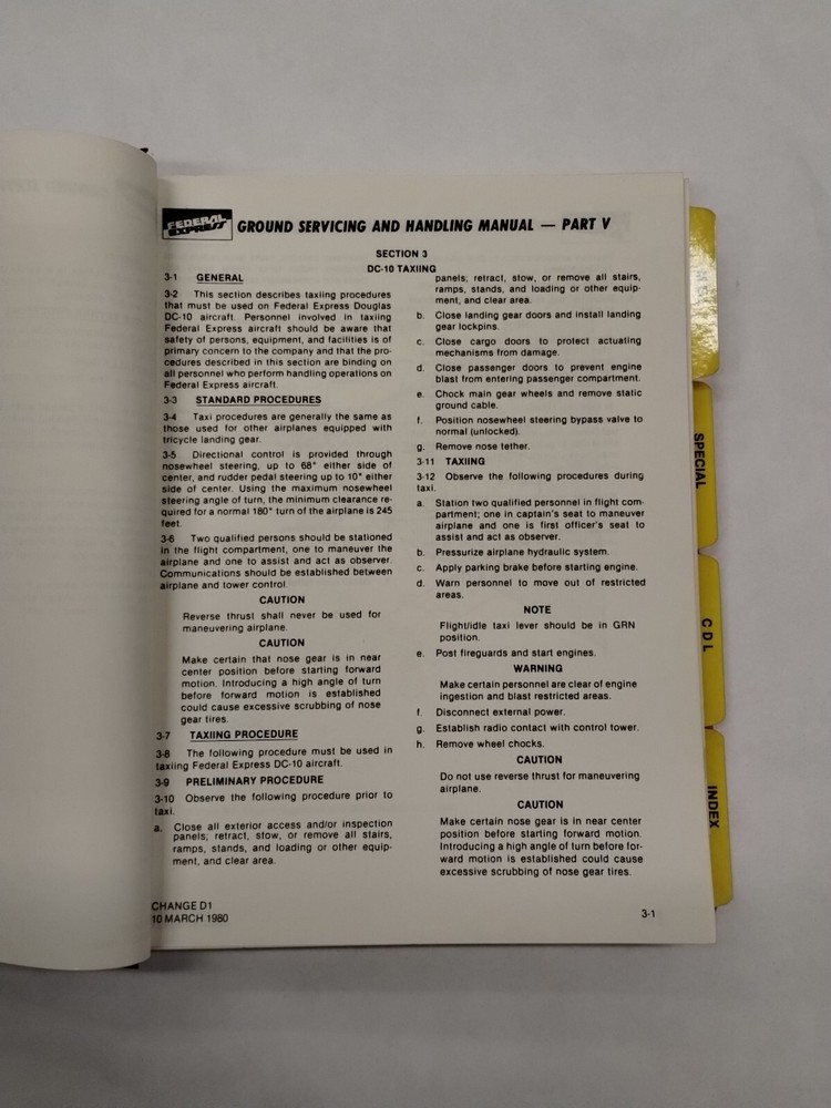 Federal Express 727 Minimum Equipment List & Configuration Deviation List-Origin