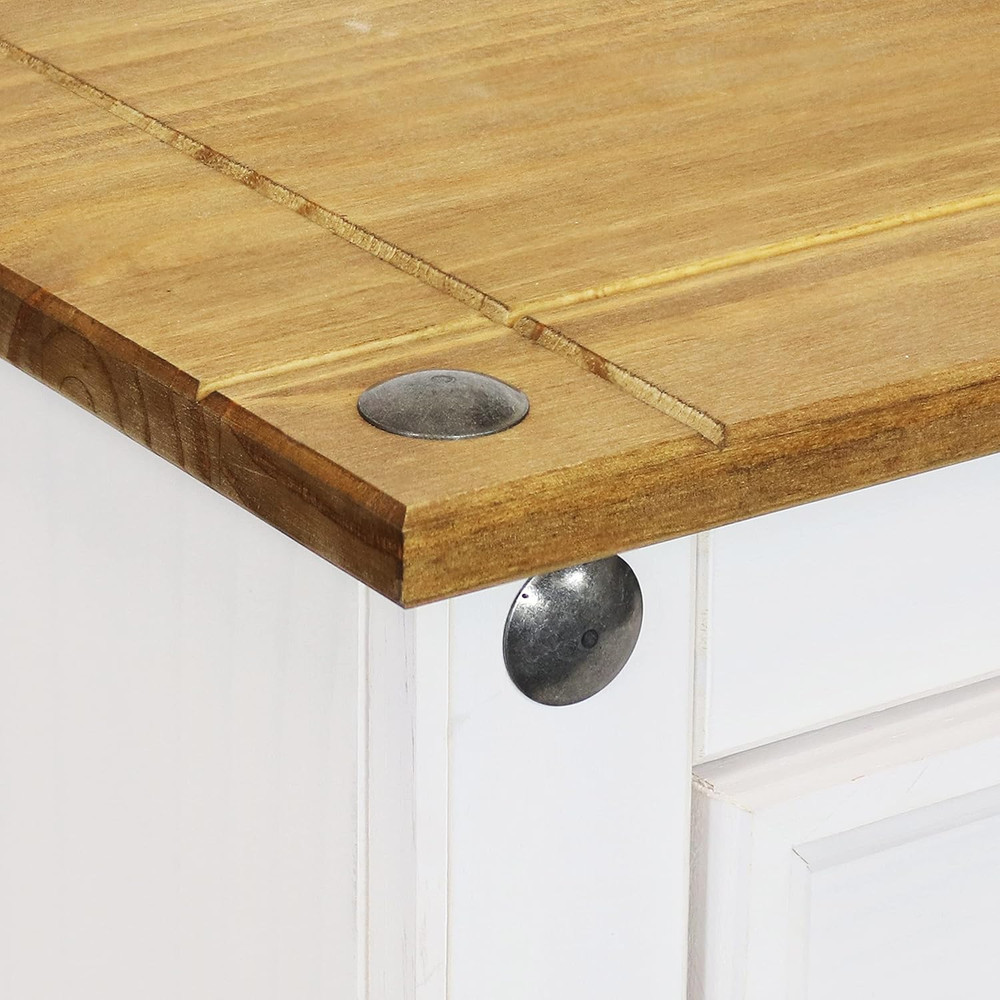 Sunnydaze 31.5" Kitchen Sideboard Cabinet - Solid Pine, 2 Drawers & Doors