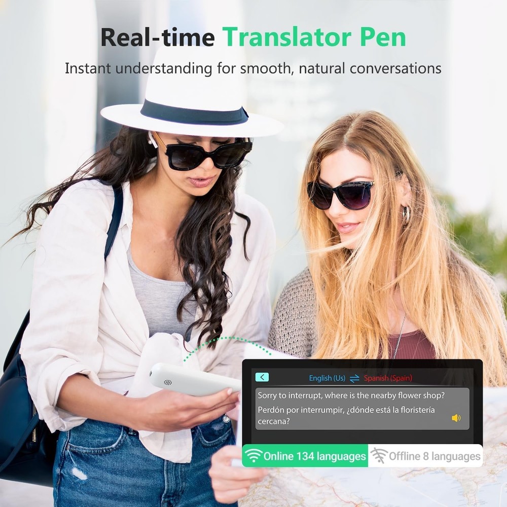 Compact 4-in-1 Translator Pen with Text-to-Speech & Smart Notes Functionality