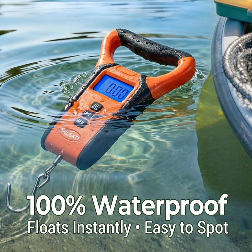 Fish Scale Digital Waterproof Floating LCD 110lb Capacity Memory Storage
