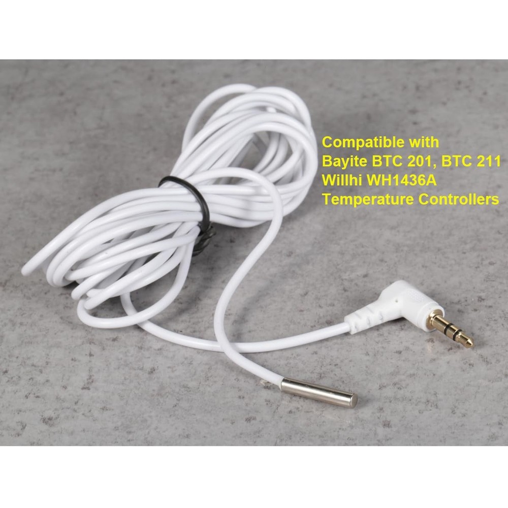 bayite NTC 10K Temperature Controller Probe Sensor with 3.5mm Audio Plug...
