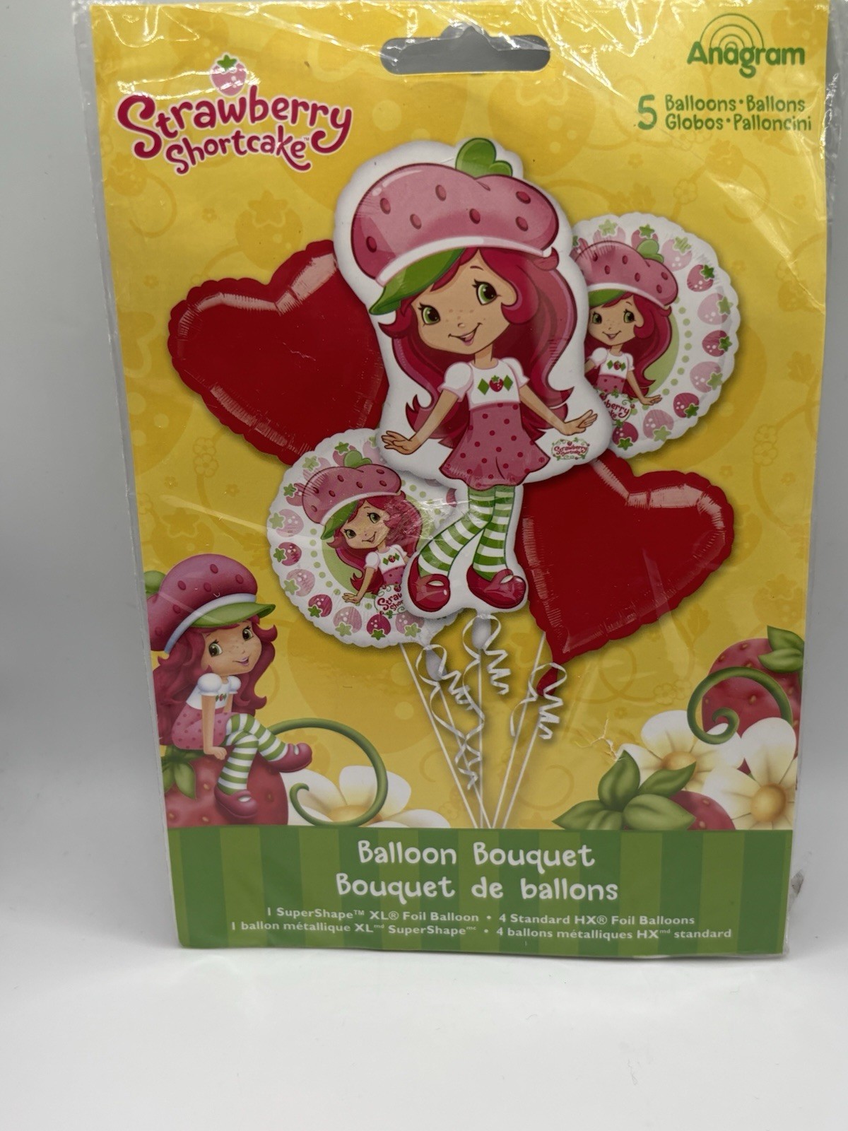Anagram Strawberry Shortcake Party Supplies 5 Foil Balloon Bouquet Vintage New