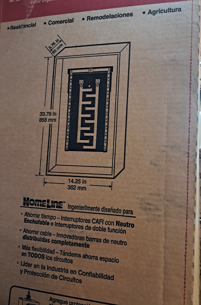 HomeLine Square D Indoor Load Center Electrical Panel Plug-on Neutral Ready New