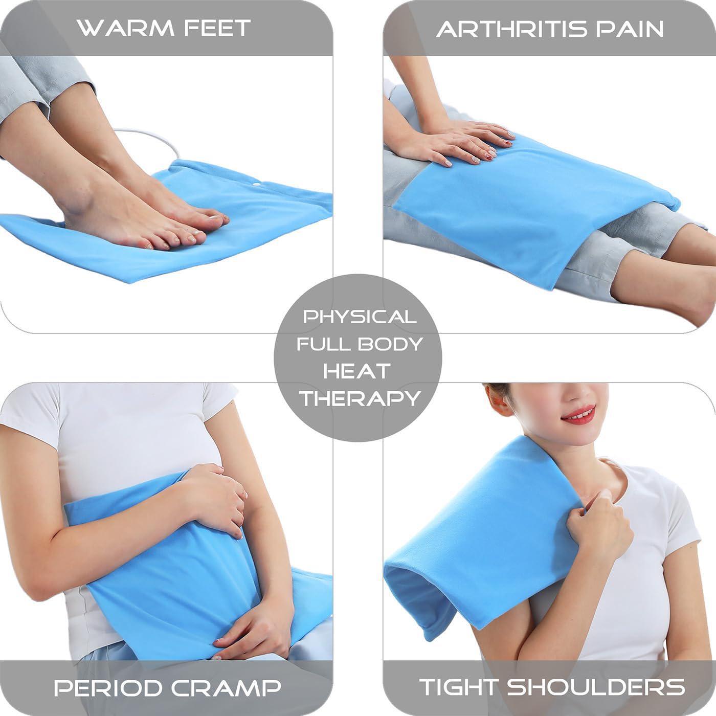 Electric Heating Pad For Back Cramps & Back Pain Relief No Auto Shut Off 12"X15"