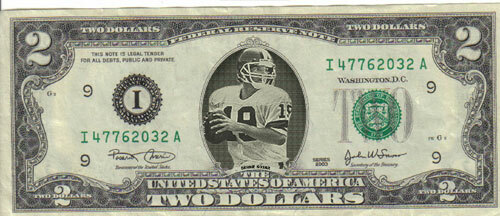 Browns Bernie Kosar $2 Bill Mint Celebrity Cash