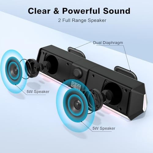 R80 Bluetooth Computer Speakers, USB Plug & Play PC Speakers with Digital