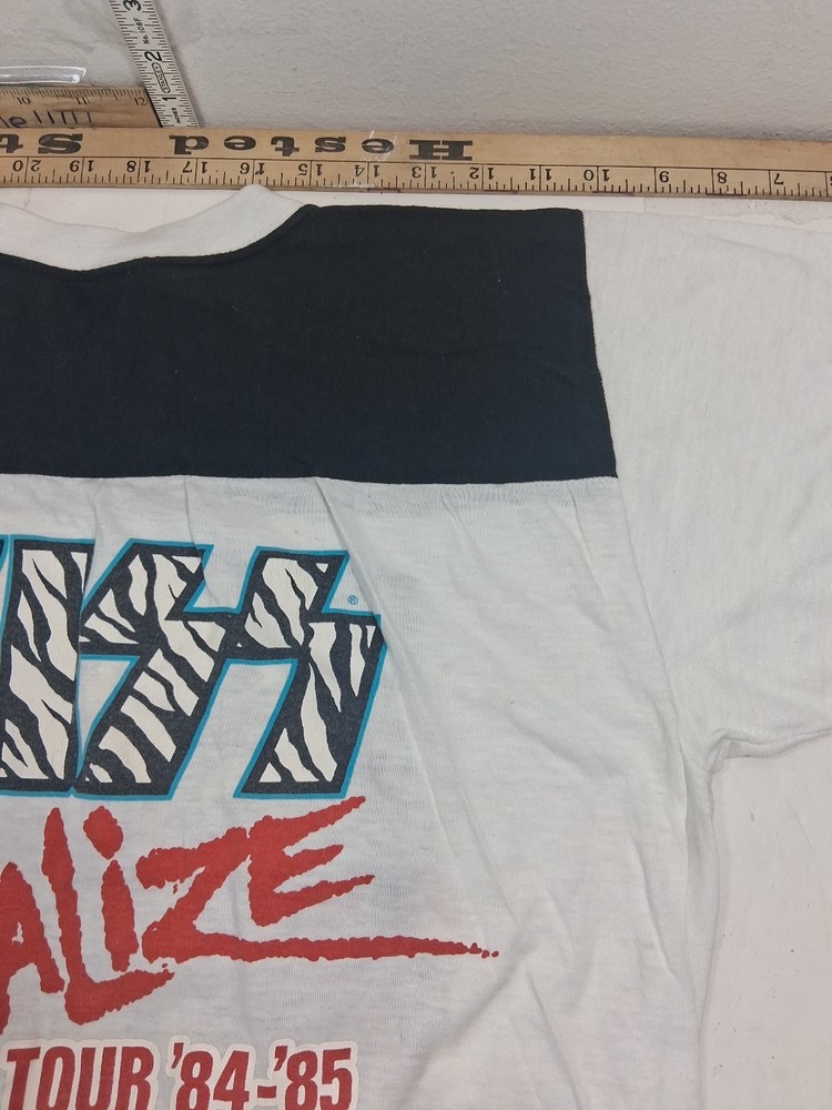 Vintage Kiss 1984 Animalize Tour Concert T Shirt Large TD29D