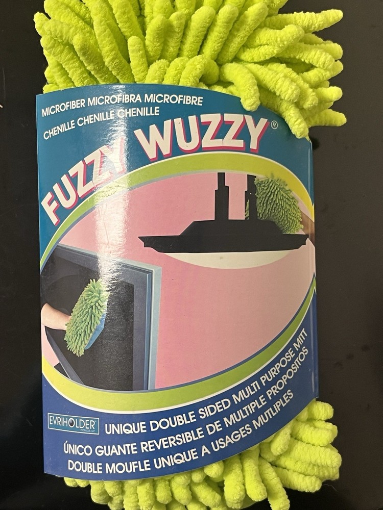 Fuzzy Wuzzy 2Pcs Microfiber Chenille Dusting Wash Mitten Set for Cleaning, Micro