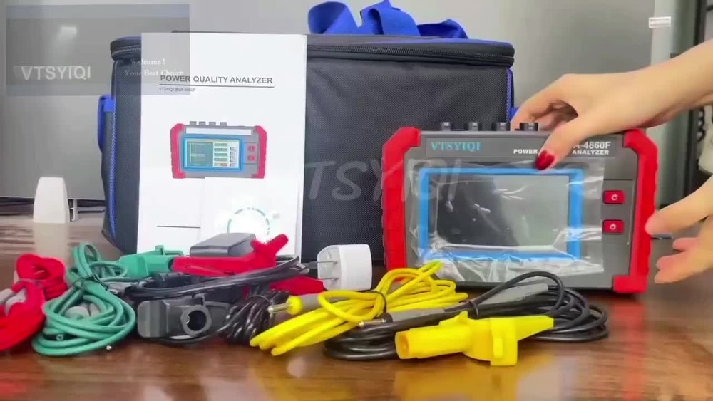 Three Phase Power Quality Analyzer with 4pcs Current Clamps Range 0.1A~100A