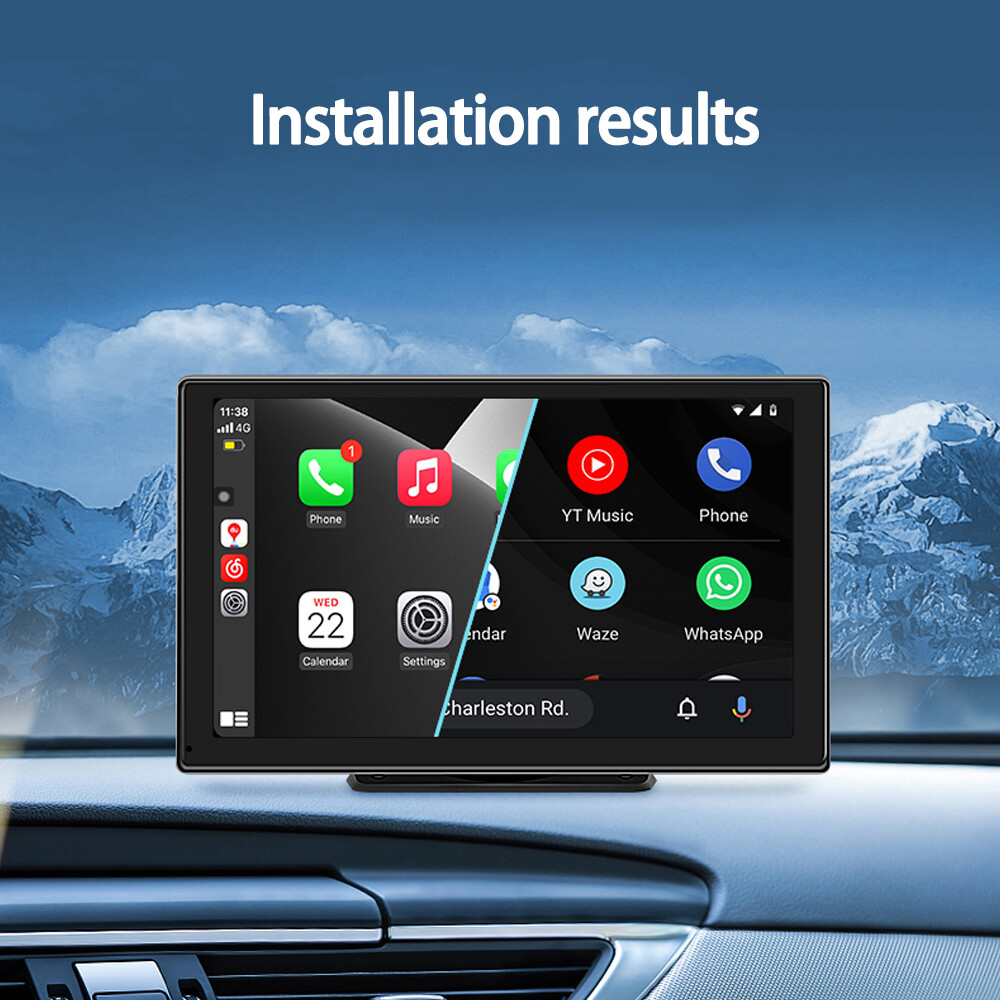 9" Portable Car Stereo Full Touch Screen Wireless Carplay Android auto Bluetooth