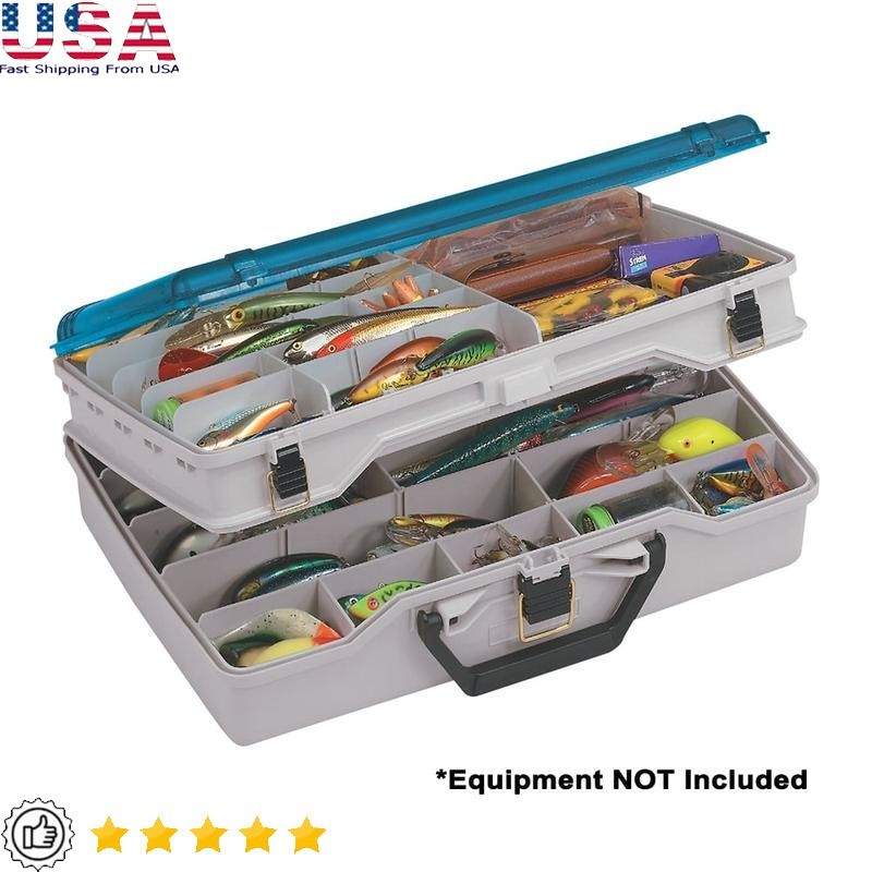 Fishing Tackle Box Two-Level Storage Waterproof Multi-Compartment Organizer New
