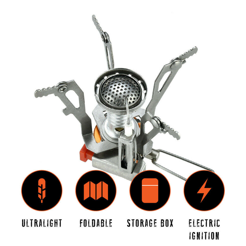Portable Cookware Gas Camping Stove Butane Propane Burner Outdoor Hiking Picnic