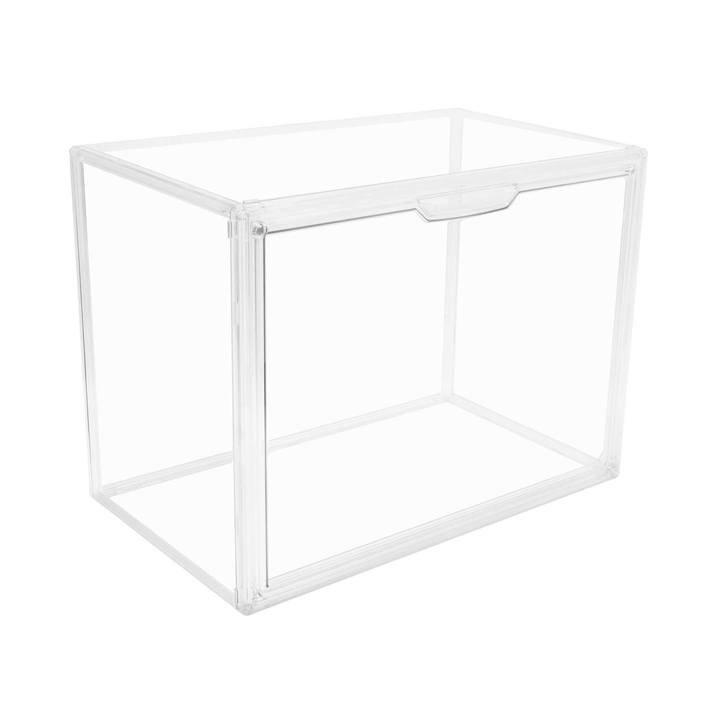 GUDEMAY Clear Stackable Plastic Storage Bins with Lid, L, Transparent -1 Pack