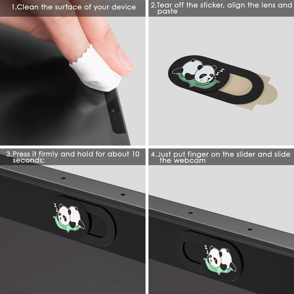 Webcam Laptop Camera Cover Slide, Cute Pattern Web Camera Cover, 0.02-Inch Ultra