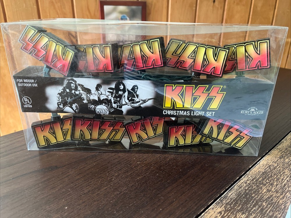 KISS Logo Christmas Light Set Indoor Outdoor Kurt S. Adler Santa’s World New!