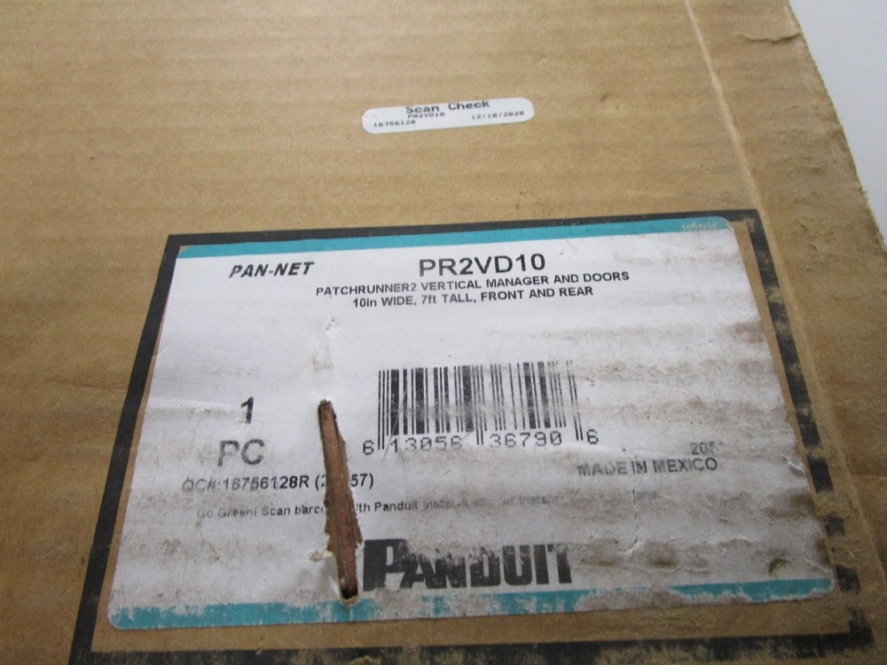 PANDUIT PR2VD10 Patchrunner 2 Enhanced Vertical Cable Manager and doors 10" 7'