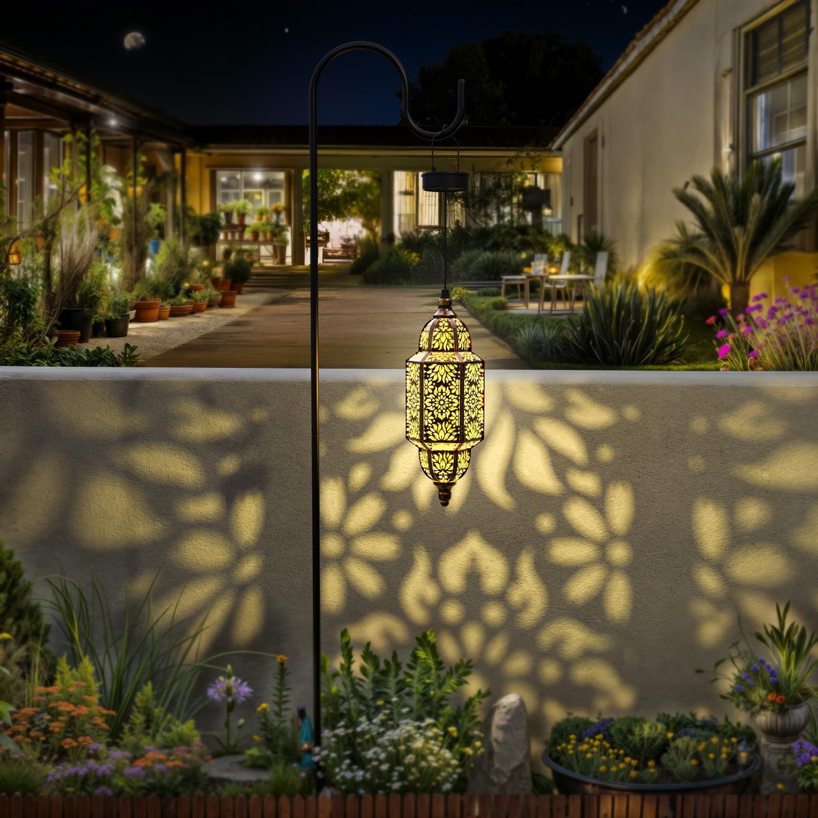 Hanging Solar Lights Outdoor Garden Decorative Solar Lantern Waterproof Metal US