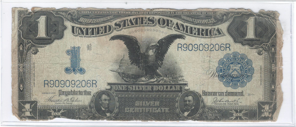 1899 $1 One Dollar Black Eagle Silver Certificate Bank Note (rare note) !
