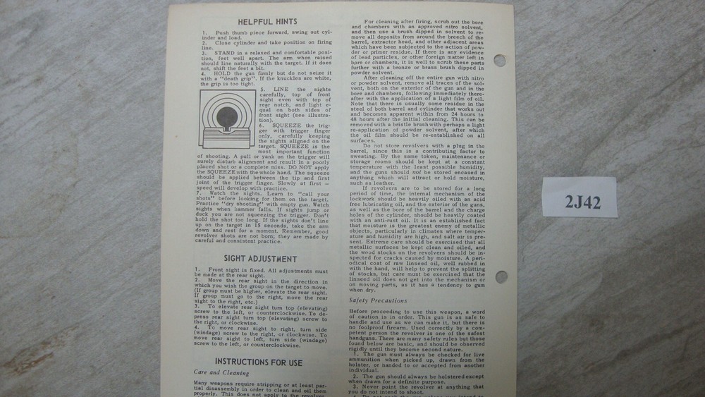 Smith & Wesson K 22 Masterpiece MRF Model No 48 Owner Manual