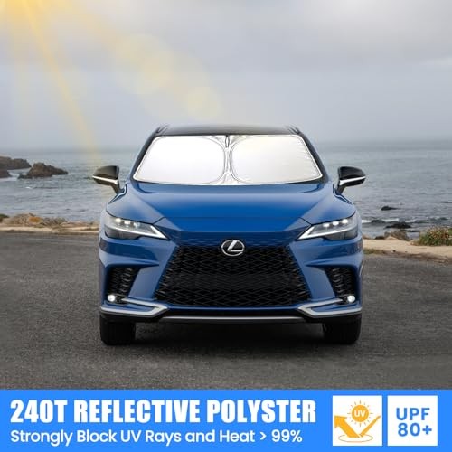 Foldable Sun Shade WODSTA Full Coverage Windshield Sunshade Compatible with