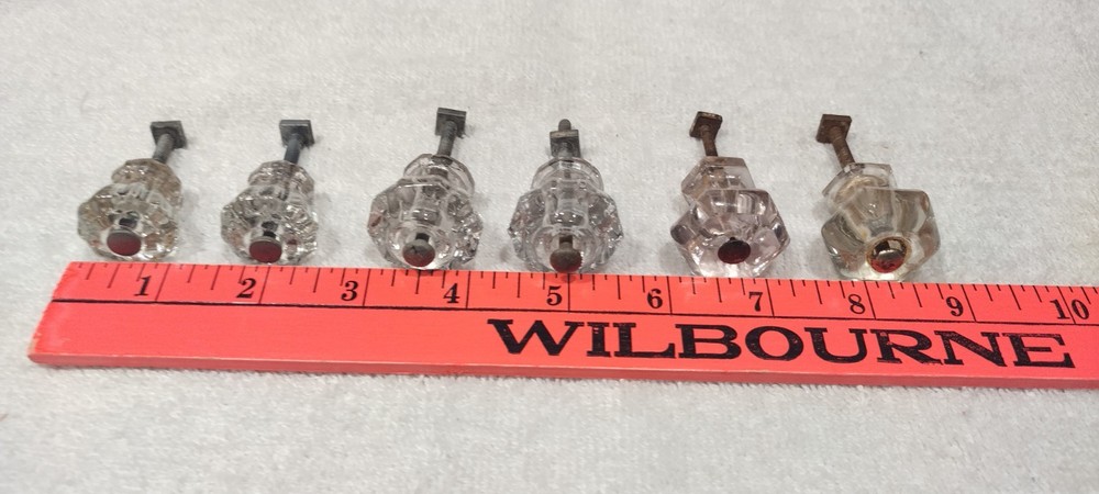 6 Vintage Beautiful Pulls Knobs for Cabinets/Drawer - Antique Crystal