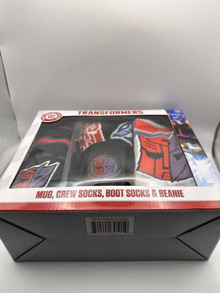 Transformers Men’s Holiday Gift Bundle Socks Beanie Mug
