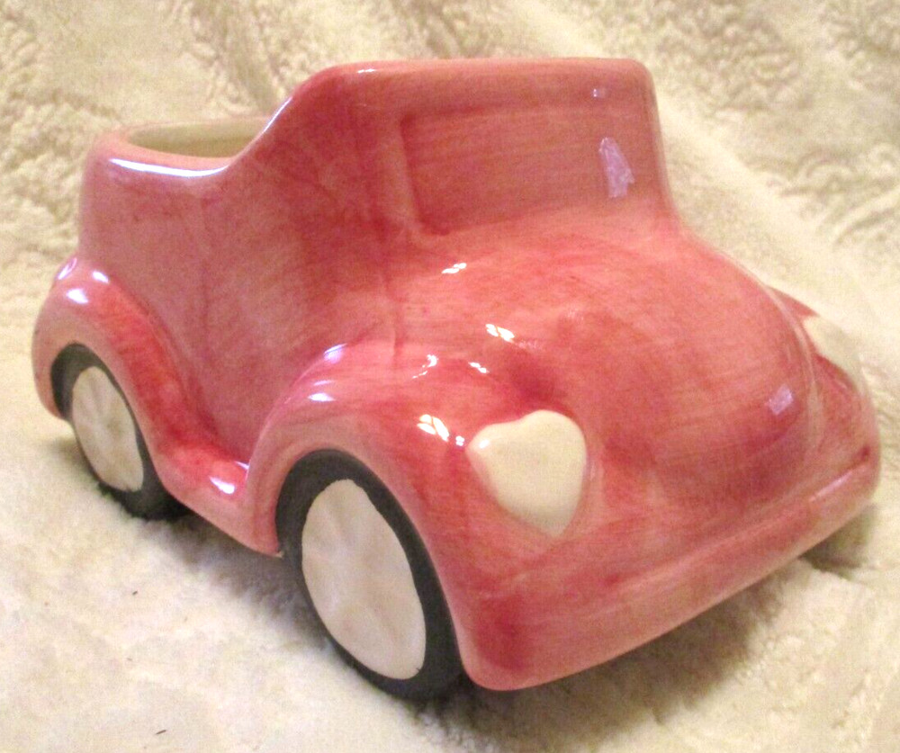 Ceramic~Love Bug Pink Vase/Small Planter~NEW~Never Used