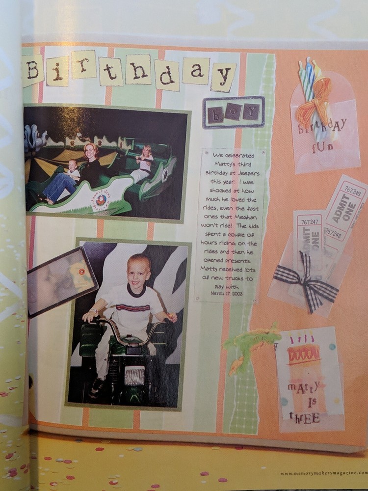 Memory Makers Special Issue Birthday Scrapbook Ideas November 2003 Pristine