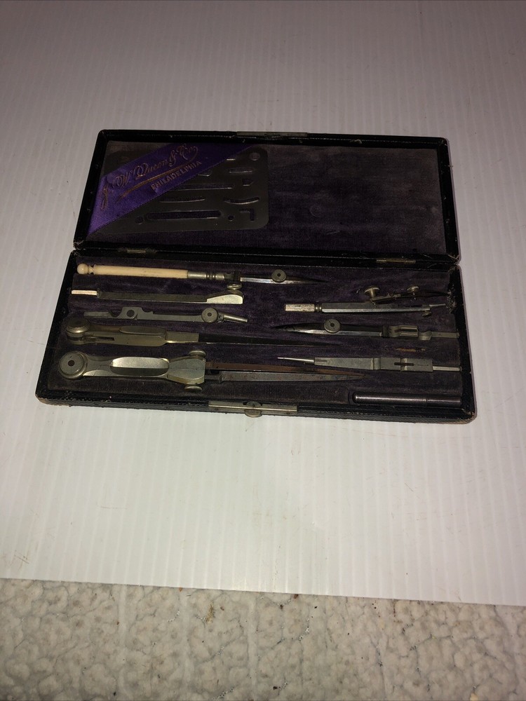J W queen Antique  Tool Kit In Original Case