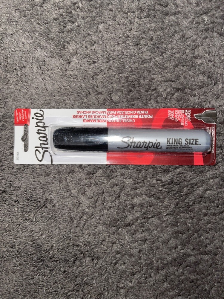 1 Sharpie King Size Water-Resistant Chisel-Tip Permanent Marker, Black