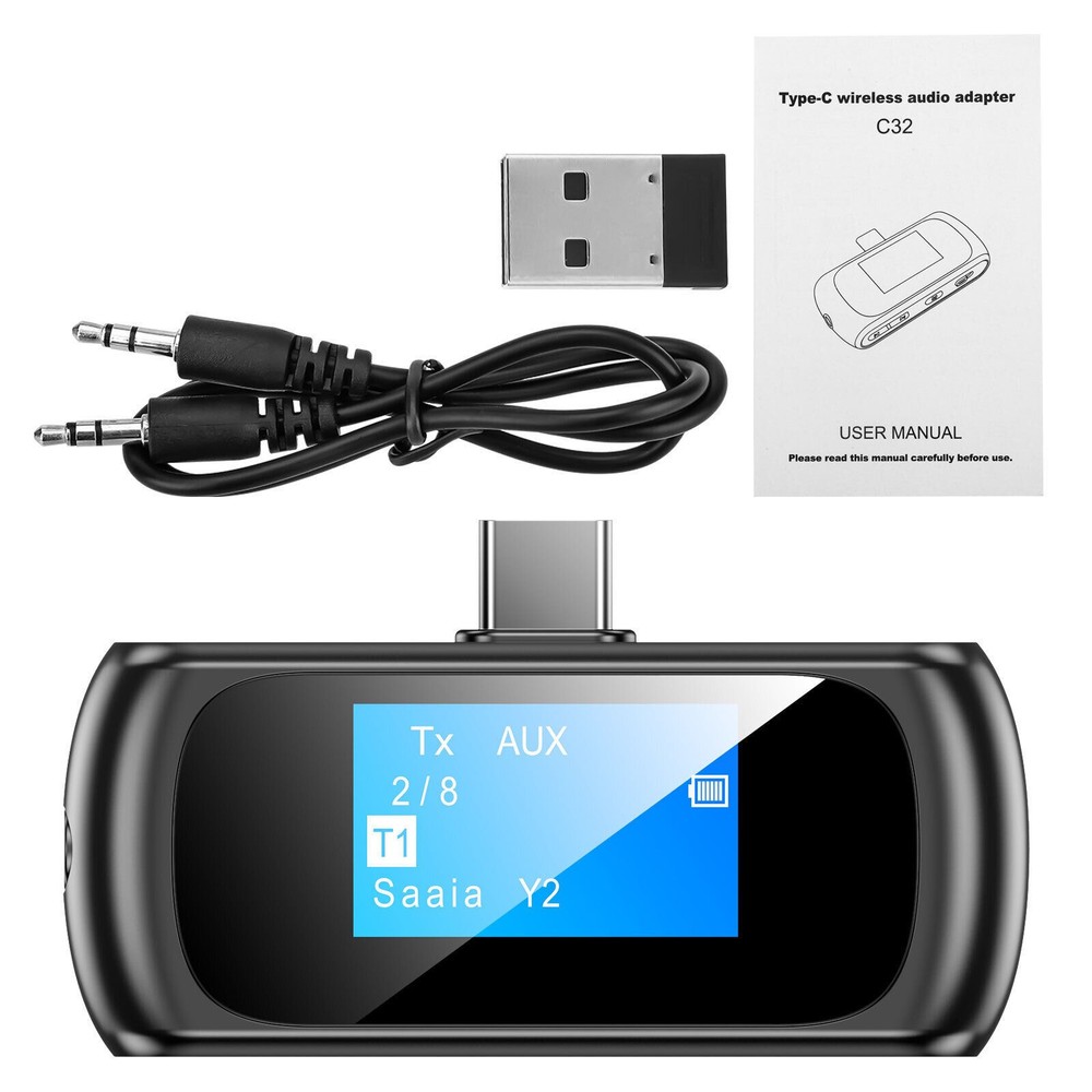 LCD Wireless Audio 3.5mm Aux Adapter Car Bluetooth 5.0 Transmitter Receiver