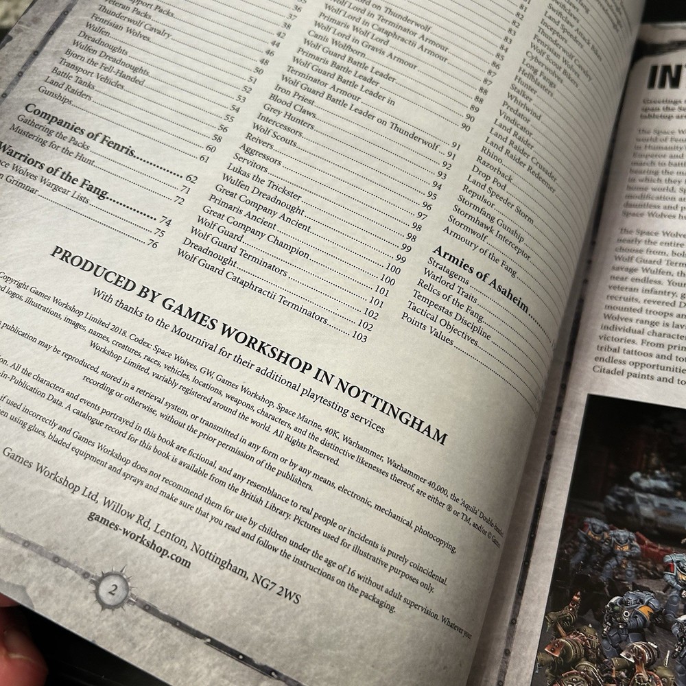 Warhammer 40,000 Codex Adeptus Astartes Space Wolves - Hardcover