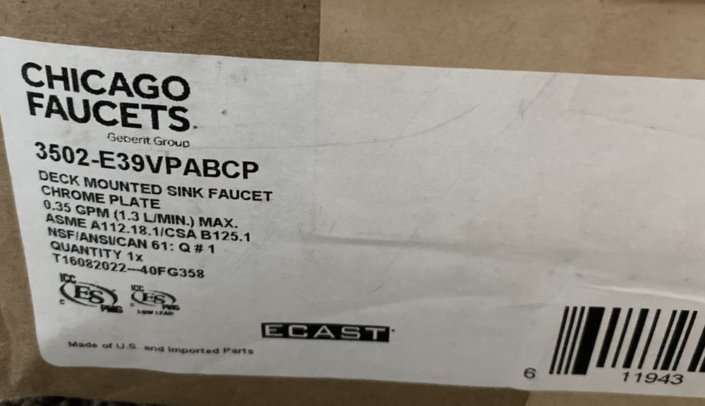 Chicago Faucet 3502-E39VPABCP